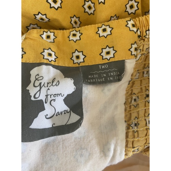 Girls from Savoy Dress Womens 2 Yellow Anthropologie Paisley Bandana Print - Picture 7 of 7